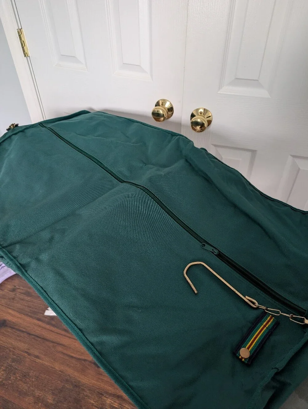Vintage Ralph Lauren Dark Green Garment Bag With Chain/Hook Rare!